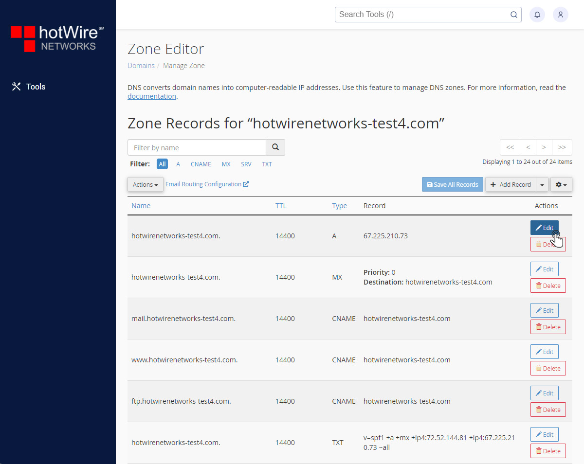 Adding Record with Zone Editor in cPanel Step 5